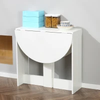 HOMCOM Mesa Plegable de Comedor Mesa de Cocina Plegable con 2 Alas Abatibles Mesa Plegable para 2-4 Personas 104x76x73,7 cm Blanco(m-7)