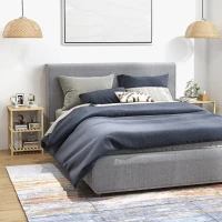 HOMCOM Ensemble de 2 tables de chevet table d'appoint en bambou avec 2 étagères, style naturel, dim. 40L x 40l x 55H cm(m-2)