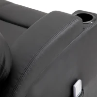 HOMCOM Fauteuil de Massage Inclinable, Chaise de Relaxation avec dossier et repose-pied électrique réglables revêtement synthétique pour Salon, Chambre, Cinéma Maison Noir(m-8)