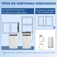 HOMCOM Aire Acondicionado 9000 BTU 960 W con Pantalla LED Control Remoto Temporizador para 12-20 m² 30x34x69,4 cm Blanco(m-9)