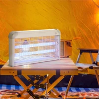 Outsunny Lámpara Antimosquitos Eléctrico 30W Mata Mosquitos Eléctrico con Luz UV Efecto 60 m² 48,5x8,5x26,5 cm Gris(m-2)