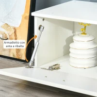 HOMCOM Mobile Porta TV con Luci LED 16 Colori per TV Fino 55", 160x35x30cm - Bianco(m-7)