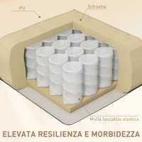 HOMCOM Poltrona Relax Reclinabile Beige con 8 Punti Massaggianti, Riscaldanti e Poggiapiedi, 97x92X104 cm(m-6)