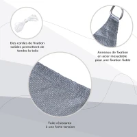 Outsunny Voile d'ombrage rectangulaire 6 x 4 m polyéthylène Haute densité Protection UV Avec sac de rangement - Coloris gris(m-5)