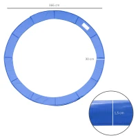 HOMCOM Trampolin Randabdeckung Ø366cm cm breit, Reißfest UV-resistent Federabdeckung, Wasserabweisend, Trampolinzubehör Randschutz Sicherheitsnetz Ersatzteile für Gartentrampoline, Blau(m-3)