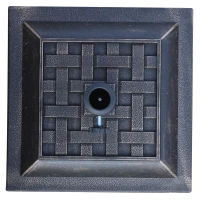 Outsunny 9kg Square Garden Parasol Base Holder Resin Outdoor Market Umbrella Stand with Adjustable Coupler, Bronze(m-16)