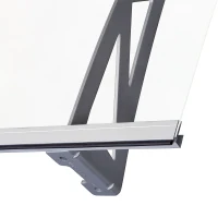 Outsunny Door Awning Canopy Window Rain Shelter Cover Front Back Porch Window Shade Aluminium Bracket 120cm x 90cm(m-9)