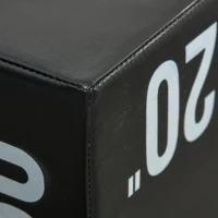 HOMCOM Box jump pliometrie 3 en 1 appareil musculation fitness plyobox pour box training 51/61/75 cm PE noir(m-9)