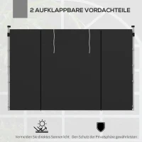 Outsunny Seitenwände für 3 x 3/ 3 x 6 m Pavillon, Seitenplanen mit Fenster, Tür, Ersatzwände für Partyzelt, Oxfordstoff, Schwarz(m-4)
