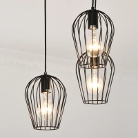 HOMCOM Pendelleuchte Hängeleuchte, moderne, geometrische Hängelampen, Kronleuchter, Metall, Schwarz Ø38 x 133H cm(m-9)