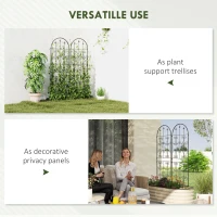 Outsunny Set of 2 Metal Garden Trellis, Decorative Trellis Panels for Climbing Outdoor Plants, Vegetables, Vines, Flowers, 150 x 50 cm, Scrollwork Design(m-6)