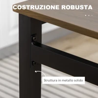HOMCOM Set da Pranzo da 5 Pezzi con 1 Tavolo Rettangolare 100x63x76.5 cm e 4 Sedie 45x40x82 cm, in Acciaio e MDF(m-7)