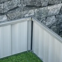Outsunny Hochbeet aus Stahl DIY Gartenbeet mit T-Form-Pflanzenschilder Handschuhe Pflanzenbeet Kräuterbeet Blumentreppe für Balkon Garten Dunkelgrau 258 x 90 x 30 cm(m-9)