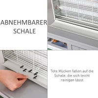 Outsunny Insektenvernichter Mückenlampe Schutzgitter LED 60 m² abnehmbares Tablett Zuhause Restaurant Geschäfte Schulen 20W(m-5)