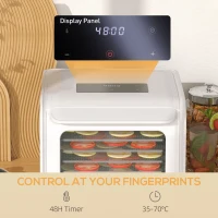 HOMCOM 35-70°C Six-Tray Food Dehydrator - White(m-6)