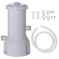 Outsunny Outusunny Pompa Filtro per Piscine Fuori Terra da 5-5.5 m, Portata 3785L/h, Ø18 x 34.5cm, Bianco(m-10)