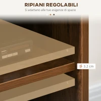 HOMCOM Mobile Porta TV fino 65" con 2 Armadietti e 2 Vani Aperti in Legno, 150x40x56cm, Marrone(m-5)