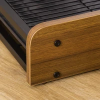 PawHut Inodoro para Perros de Acero y Madera Orinal para Entrenamiento de Cachorros Medianos Pequeños con Rejilla y Bandeja Extraíble 62x44,5x11 cm Marrón y Negro(m-8)