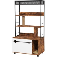 PawHut Katzentoilette mit 3-Ebenen-Regal und Kratzpfosten, geschlossenes Katzenklo, 80 x 48 x 152 cm, Braun(m-1)