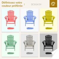 Outsunny Fauteuil adirondack Fauteuil de Jardin Chaise de Jardin de Plein Air dim. 78L x 89P x 88H cm Bois Massif Sapin Naturel pour Jardin, Terrasse et Balcon(m-7)