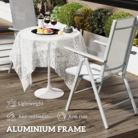 Outsunny Set of Two Aluminium Folding Chairs  - Light Grey(m-4)