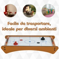 HOMCOM Tavolo Air Hockey Portatile con Ventilatore e Accessori Inclusi (Manopole, Dischetti, Segnapunti) 72.5x40x10.5cm(m-5)