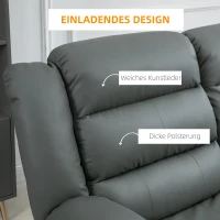 HOMCOM Relax-Sofa für 2 Personen, verstellbare Fußstützen und 135° Neigungswinkel, 168 cm x 98 cm x 102 cm, Grau(m-6)
