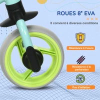 AIYAPLAY Vélo d'équilibre pour bébé siège réglable roues EVA jouet enfant pour bébé 18-48 mois pour garçons et filles vert(m-5)