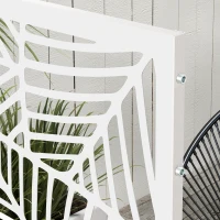 Outsunny Panneau brise vue décoratif paravent extérieur blanc à motif végétal en métal - 122 x 45 x 198 cm, blanc(m-9)