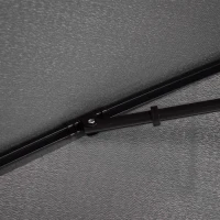 Outsunny Garden Parasol Umbrella, Outdoor Market Table Umbrella with Ruffles & Aluminium Pole, Rectangular Tilting Parasol Sun Shade Canopy, 2 x 1.3m, Grey(m-9)