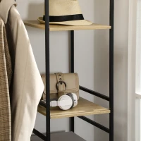 HOMCOM Penderie portant à vêtements style industriel en métal avec tringle et 4 étagères - dim. 100L x 46L x 170,5H cm(m-7)