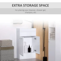 kleankin Under Sink Bathroom Vanity Unit Ceramic Basin Sink Cloakroom Storage Cabinet Home Furniture(m-4)