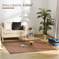HOMCOM Tappeto Puzzle Morbido in EVA Antiscivolo con Effetto Legno, 9 Pezzi e 18 Bordi, per Fitness e Cameretta, Area coperta 3.24m²(m-8)