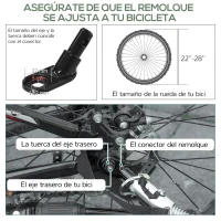 HOMCOM Remolque de Carga para Bicicleta Desmontable con 2 Ruedas Reflectores y Bandera Capacidad de 70L 125x64x53,5 cm Negro(m-8)