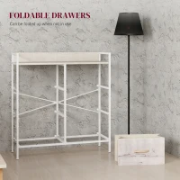 HOMCOM Rustic Chest of Six Fabric Drawers - Natural(m-6)