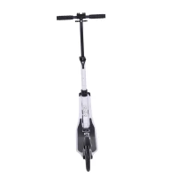 HOMCOM Monopattino Scooter Monopattino Pieghevole Regolabile con Serratura Rinforzata per Adulti e Bambini in Alluminio, PP, PU 93.5 x 38  x 95-105 cm Bianco(m-4)