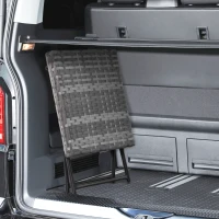 Outsunny Table basse pliable de jardin style cosy chic dim. 40L x 40l x 40H cm métal époxy résine tressée imitation rotin gris(m-9)