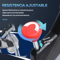 HOMCOM Bicicleta Estática Volante de Inercia de 13 kg Ciclo Indoor con Sillín Ajustable Resistencia Manillar Regulables Pantalla LCD con Pulsómetro 96x50x107 cm Acero Plata(m-6)