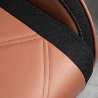 Vinsetto Poltrona da Ufficio con Altezza Regolabile Poggiatesta e Poggiapiedi Estraibile, Nera e Marrone 64x57x120-130cm(m-9)