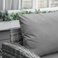 Outsunny Luxus Polyrattan Gartenmöbel Set für 7 Personen Gartengarnitur Loungemöbel mit Beistelltisch Sitzkissen Grau(m-9)
