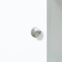 kleankin Mobiletto Sottolavandino con Intaglio a U e 6 Ripiani in Legno, 60x30x68cm - Bianco, Grigio(m-8)