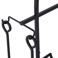 Outsunny Porte bûches - Range bûches Serviteur de cheminée - Multi Accessoires dim. 45L x 40l x 78H cm métal Noir(m-7)