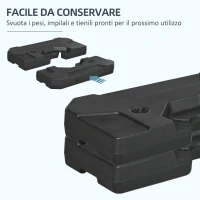Outsunny Set 2 Piastre Base per Ombrellone da Giardino Riempibile con Acqua e Sabbia, Nero(m-7)