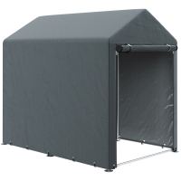 Outsunny Carpa para Bicicletas y Motos 1,2x1,8x1,65 m con 2 Habitaciones Puerta con Cremallera Impermeable Anti-UV Gris Oscuro
