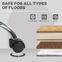 HOMCOM Teddy Fleece Swivel Office Chair - Grey(m-5)