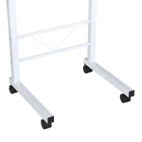 HOMCOM Table roulante de lit canapé table pour ordinateur table informatique dim. 60L x 40l x 68-78H cm hauteur réglable 4 roulettes blanc érable(m-8)