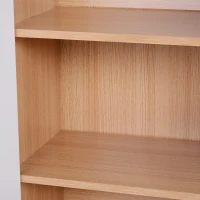 HOMCOM Mehrzweckschrank Standschrank Standregal Dekoschrank Bücherregal Schrank Holz Natur + Weiß 80 x 32 x 91 cm(m-9)