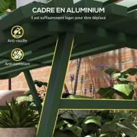 Outsunny Banc de jardin extérieur 2 Places Assise Dossier à Lattes, en aluminium, dim. 123L x 67l x 79H cm, vert(m-5)