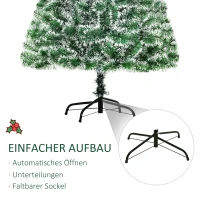 HOMCOM Künstlicher Weihnachtsbaum 1,5 m Christbaum Tannenbaum 416 Äste Metallfuß PET Grün(m-6)