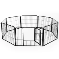 PawHut Recinto Recinzione box per Animali Cani Gatti Cuccioli Roditori Rete Gabbia di Ferro per Esterno Giardino 80x60cm 8pz(m-1)